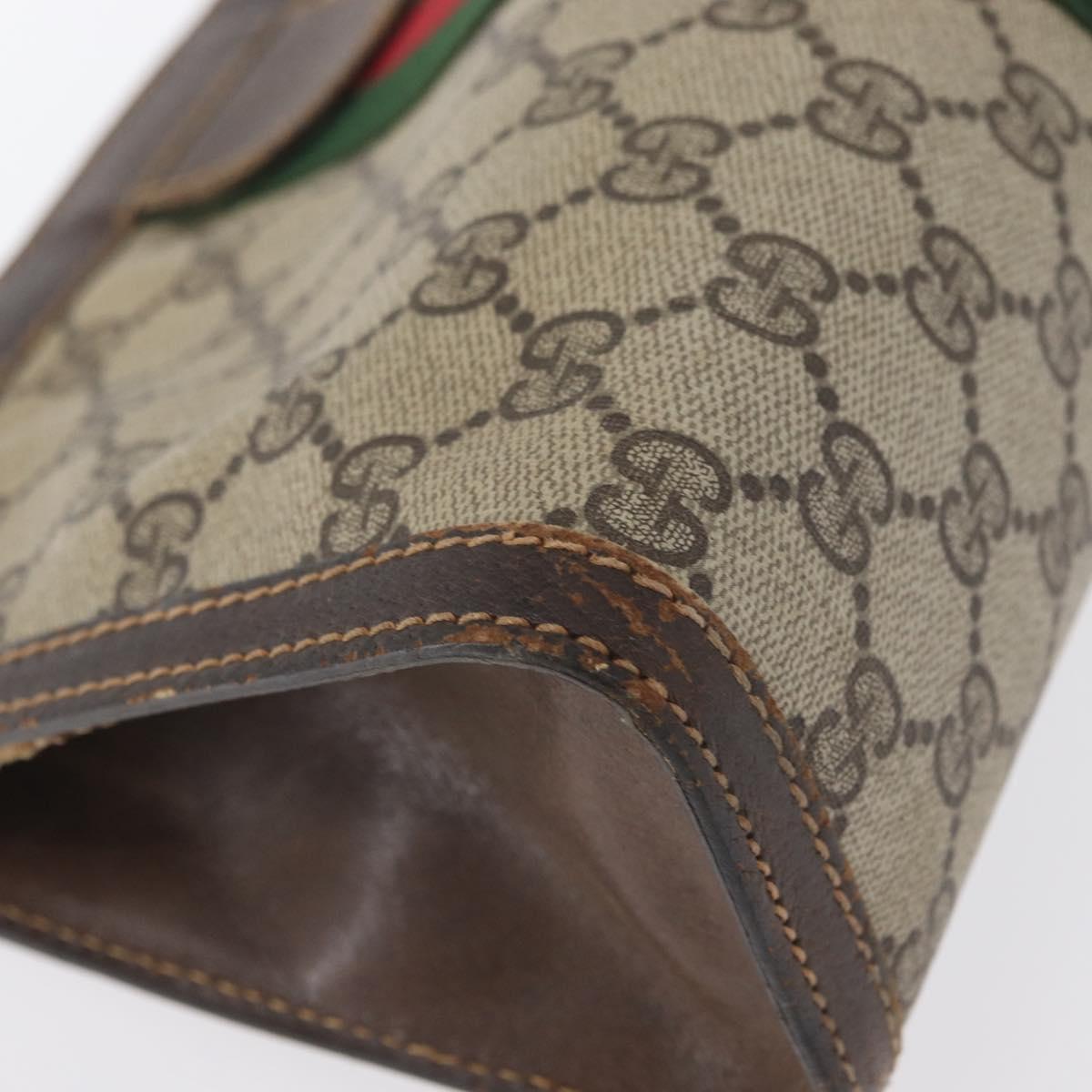 GUCCI GG Supreme Web Sherry Line Bag PVC Beige 41 011 2125 28 Auth bs33459
