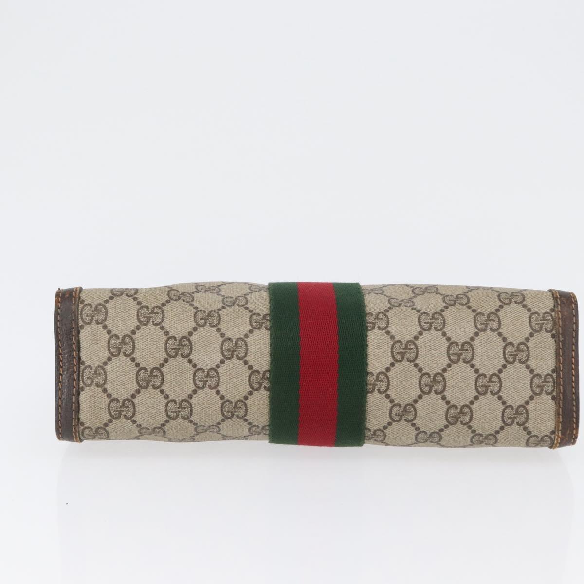 GUCCI GG Supreme Web Sherry Line Bag PVC Beige 41 011 2125 28 Auth bs33459
