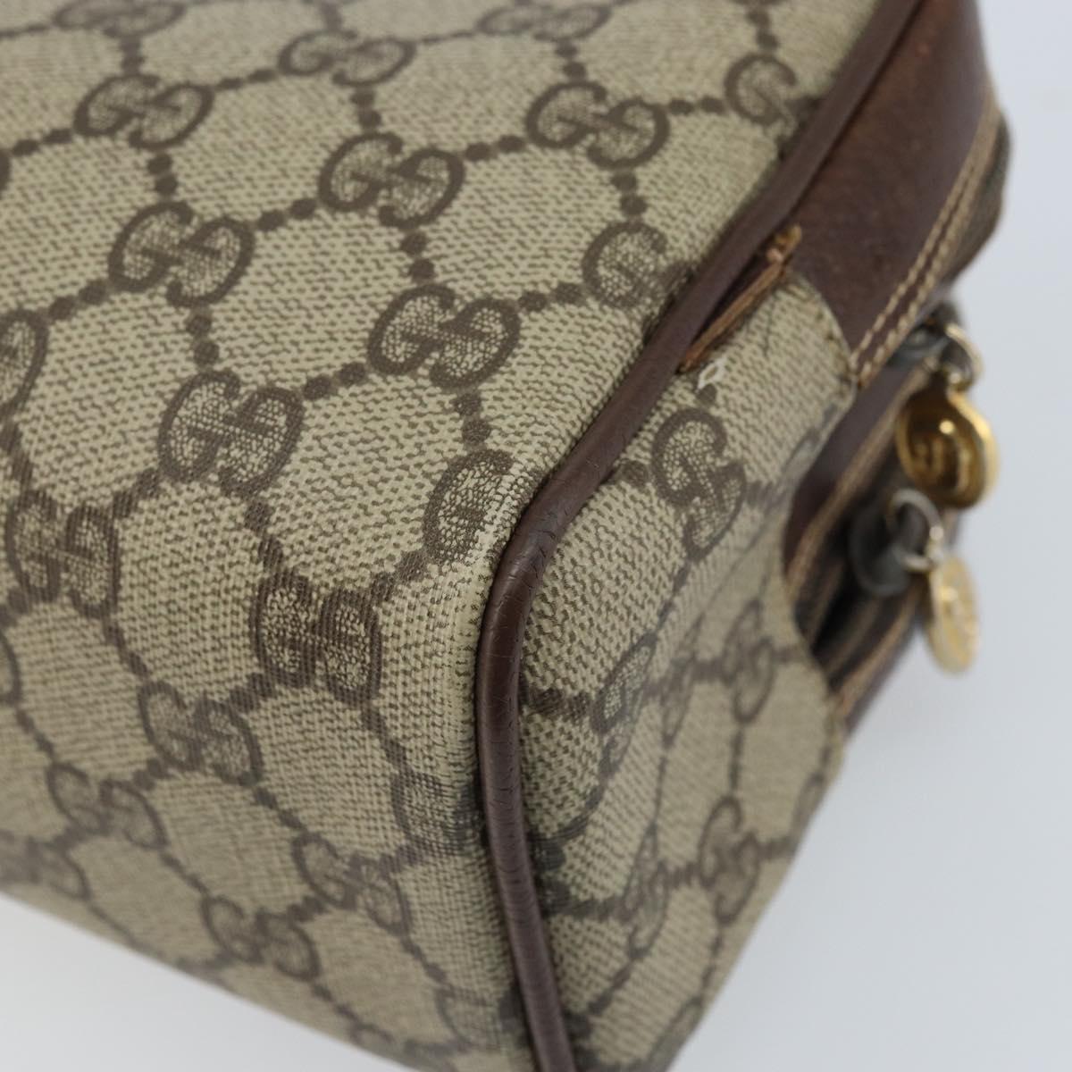 GUCCI GG Supreme Clutch Bag PVC Leather Beige Gold 014 58 6086 Auth bs33460