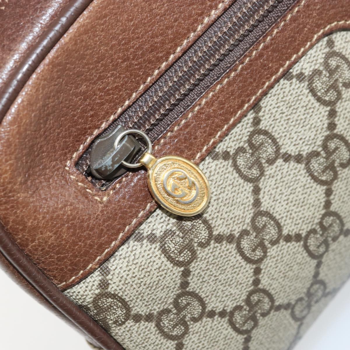 GUCCI GG Supreme Clutch Bag PVC Leather Beige Gold 014 58 6086 Auth bs33460