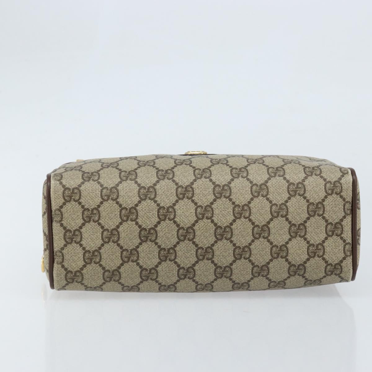 GUCCI GG Supreme Clutch Bag PVC Leather Beige Gold 014 58 6086 Auth bs33460