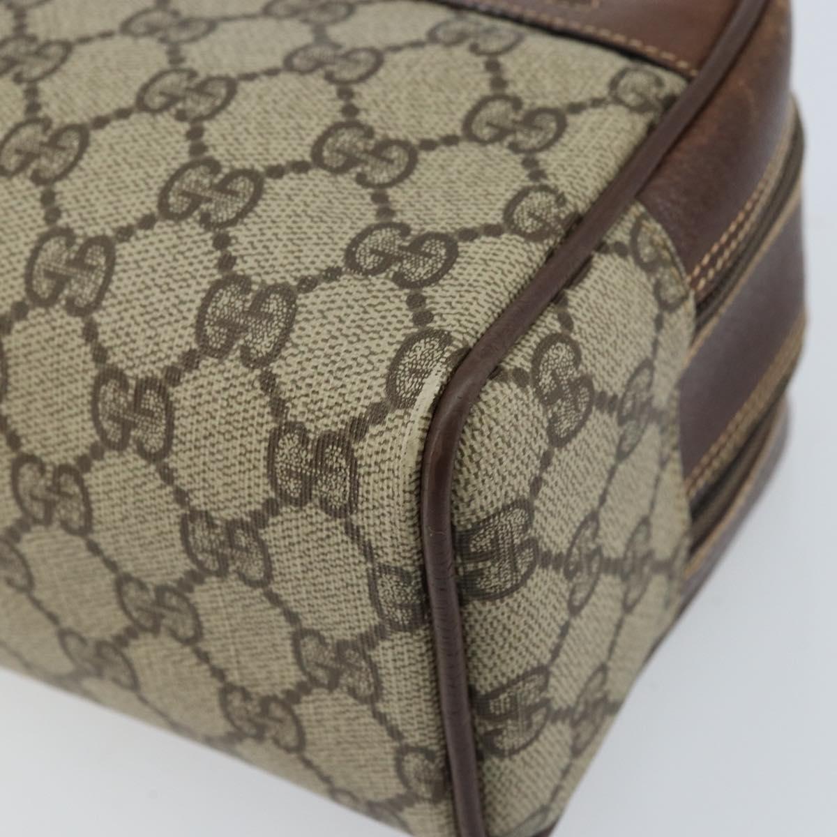 GUCCI GG Supreme Clutch Bag PVC Leather Beige Gold 014 58 6086 Auth bs33460