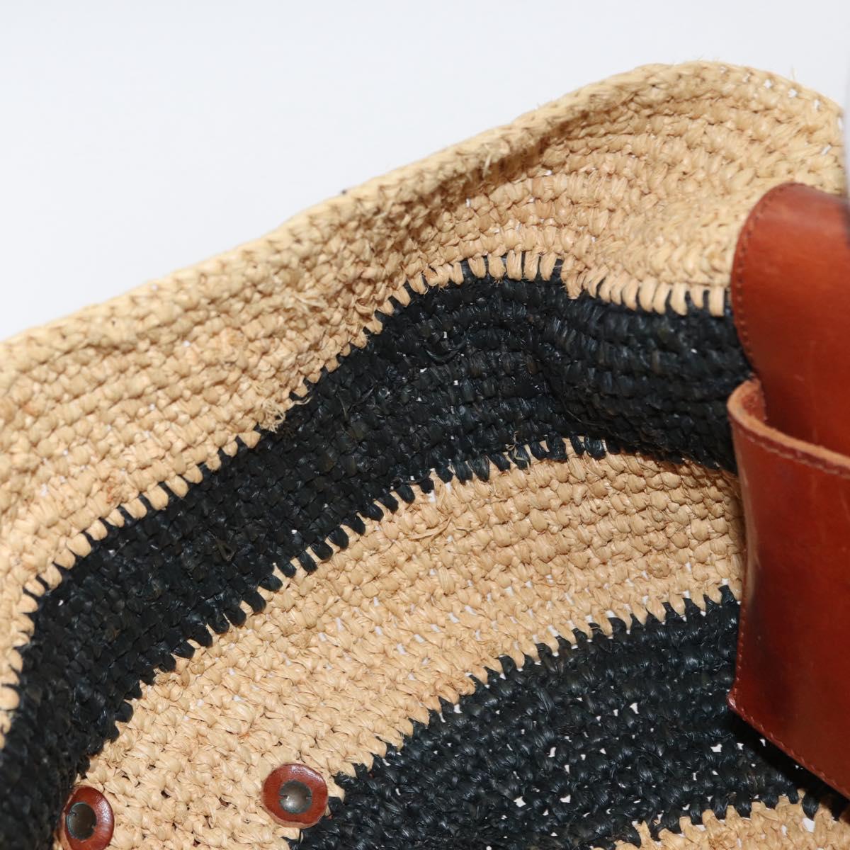 BALENCIAGA Tote Bag Raffia Beige Auth bs33462V