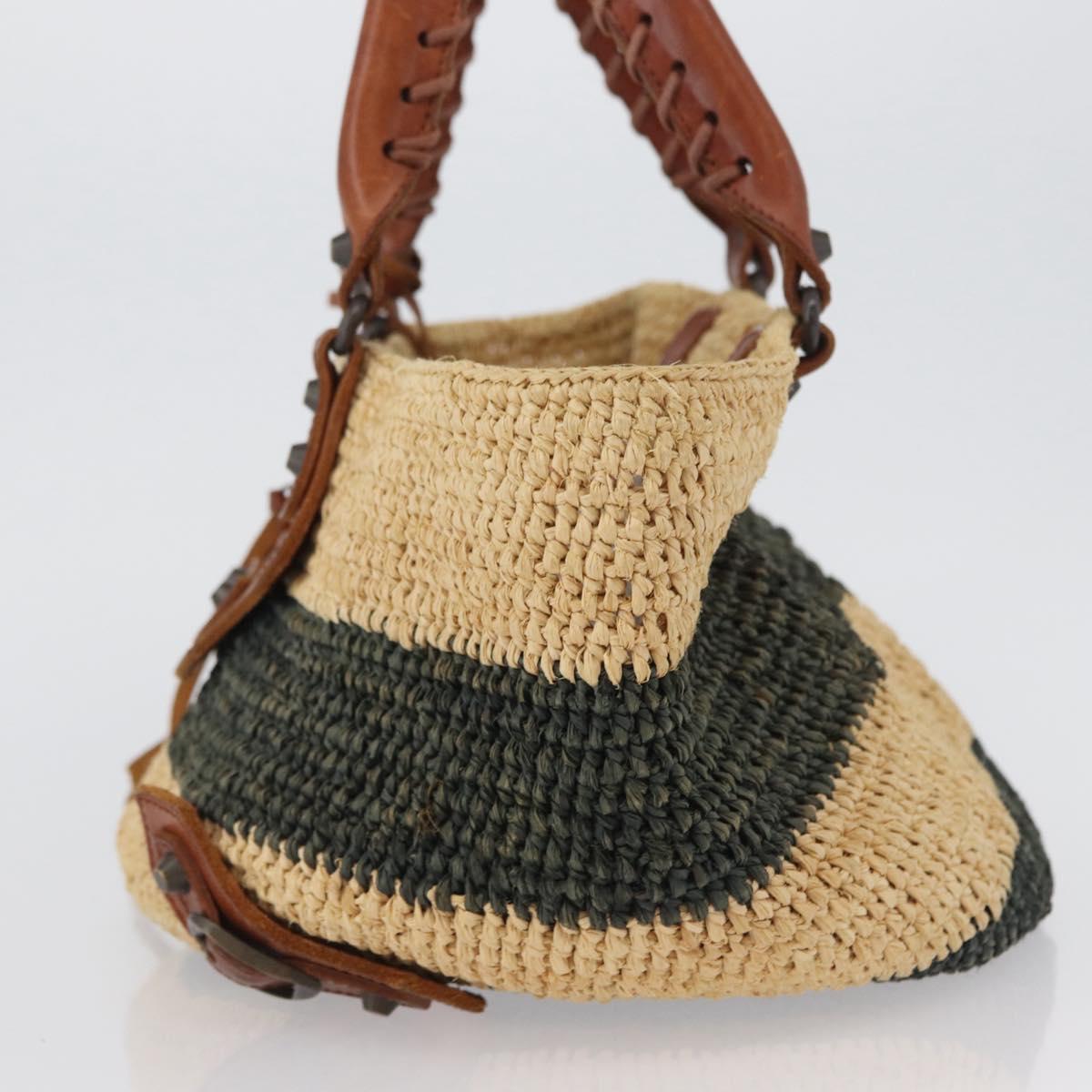 BALENCIAGA Tote Bag Raffia Beige Auth bs33462V