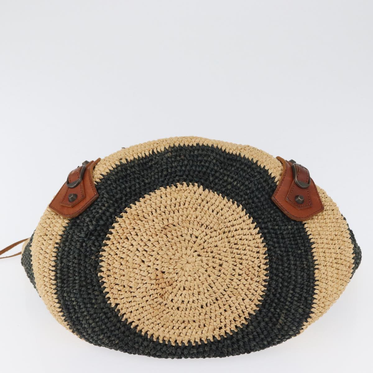 BALENCIAGA Tote Bag Raffia Beige Auth bs33462V