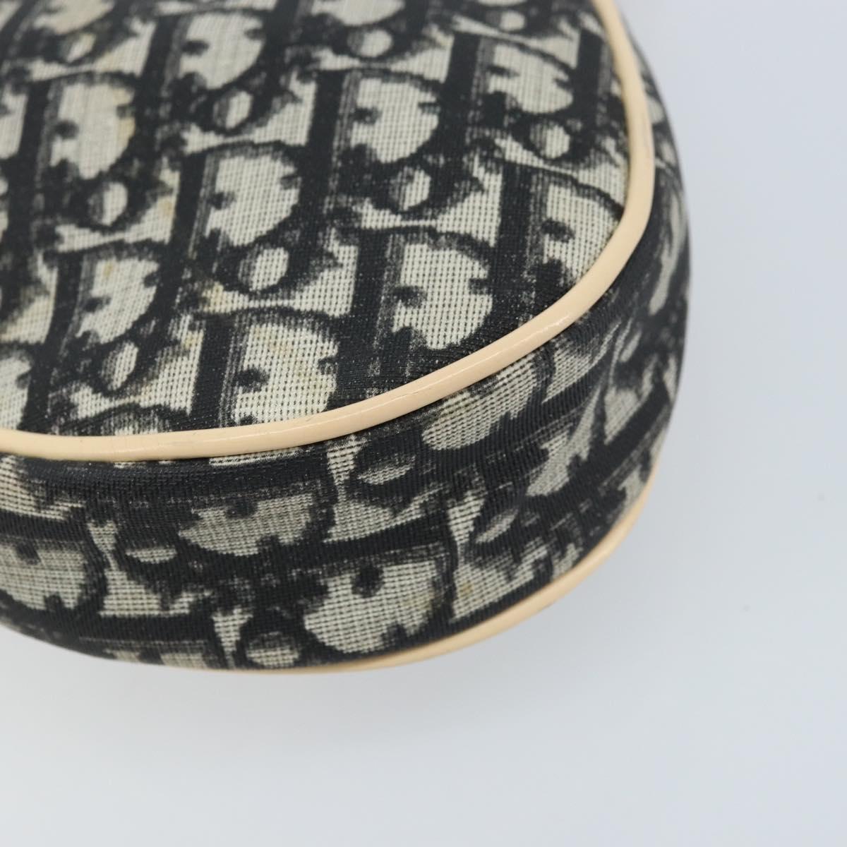 Christian Dior Trotter Canvas Saddle Pouch PVC Black Silver Auth bs33464V
