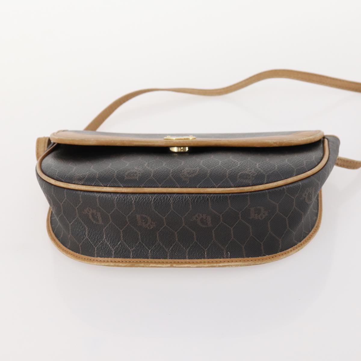 Christian Dior Honeycomb Canvas Bag Leather PVC 2 Set Black Auth bs33467