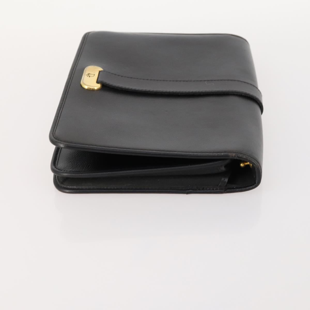 Christian Dior Honeycomb Canvas Bag Leather PVC 2 Set Black Auth bs33467