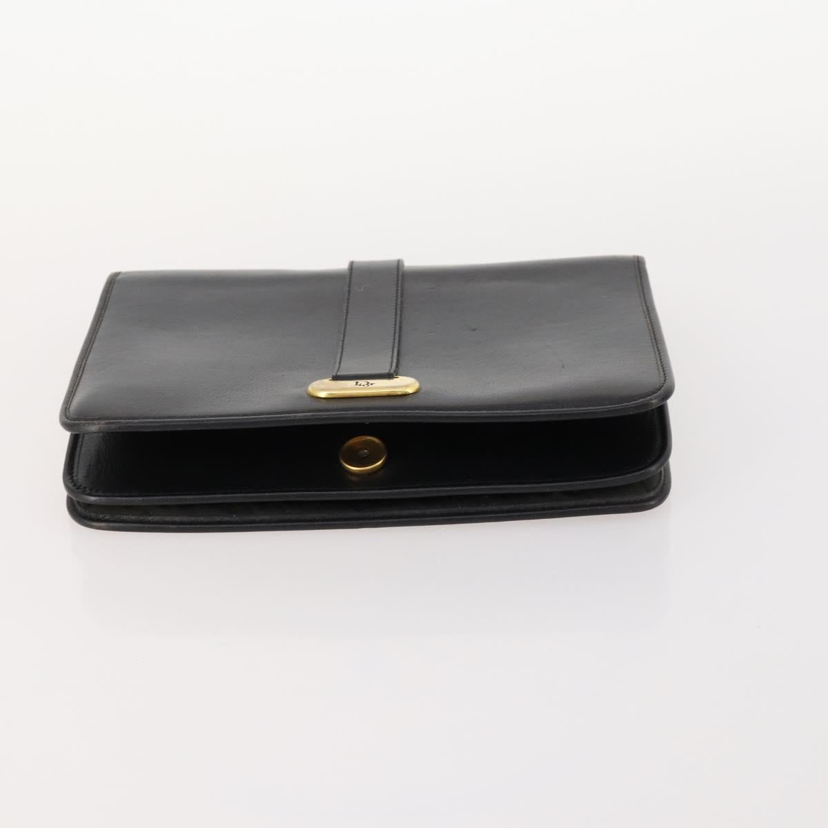 Christian Dior Honeycomb Canvas Bag Leather PVC 2 Set Black Auth bs33467