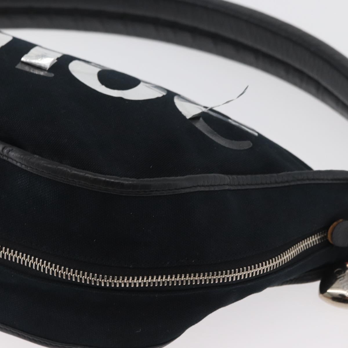 Chloe Shoulder Bag Canvas Black Silver Auth bs33468
