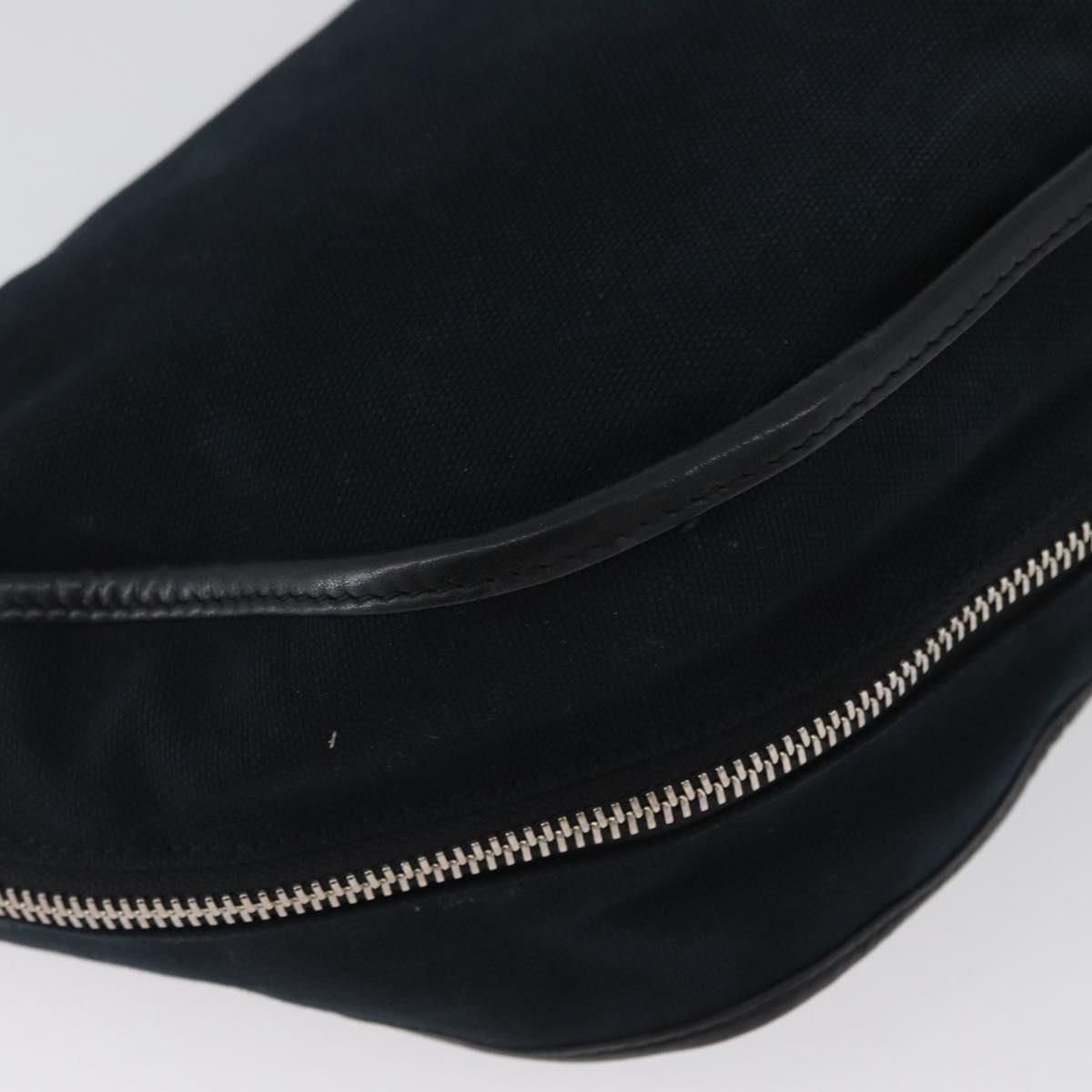 Chloe Shoulder Bag Canvas Black Silver Auth bs33468