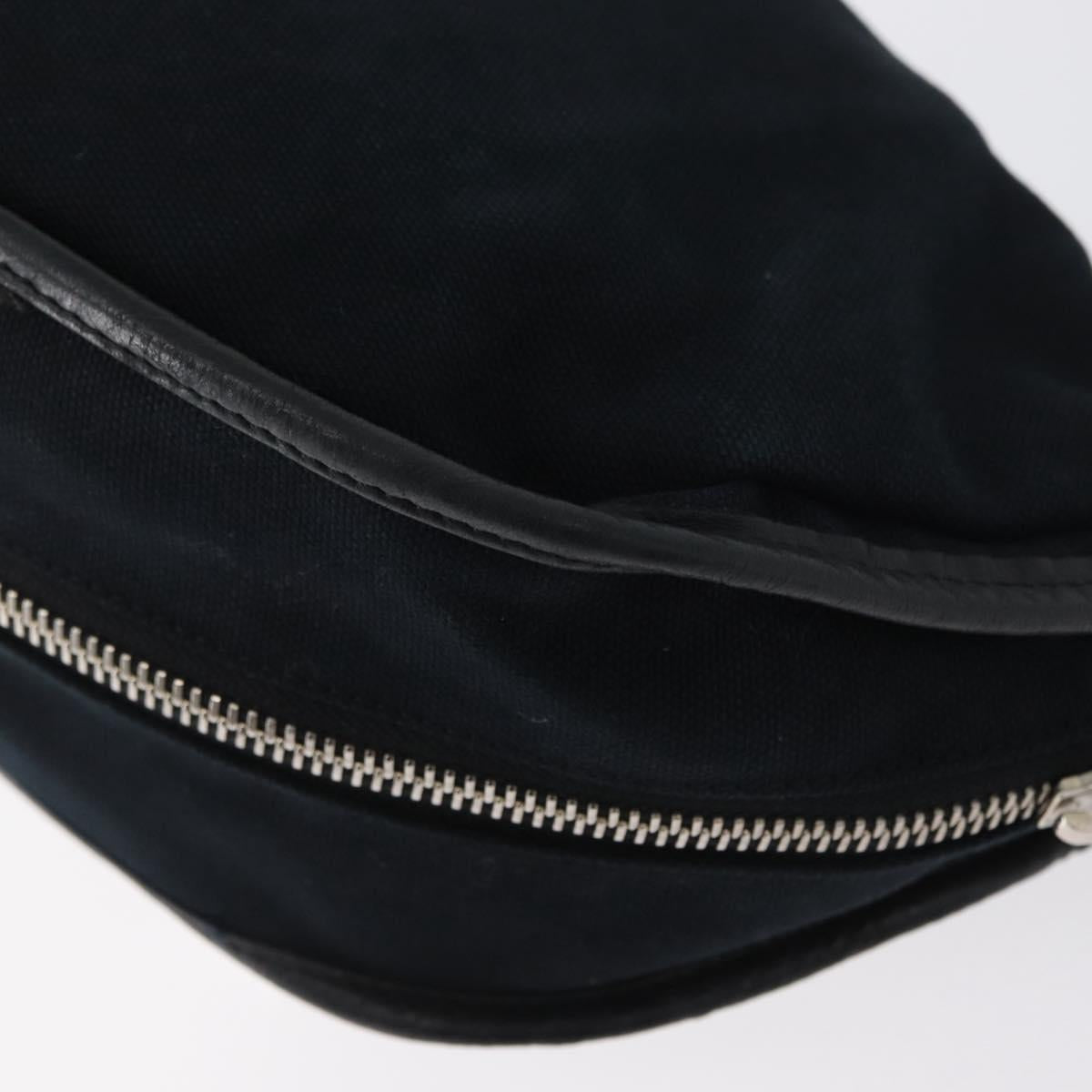 Chloe Shoulder Bag Canvas Black Silver Auth bs33468