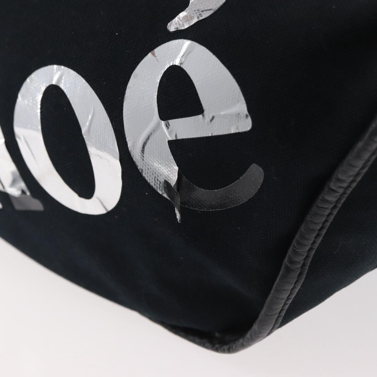 Chloe Shoulder Bag Canvas Black Silver Auth bs33468