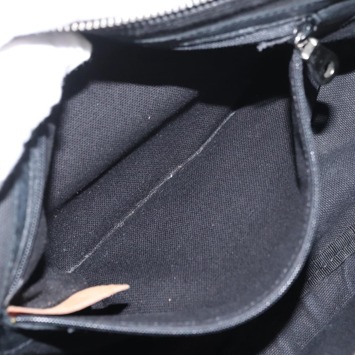 Chloe Shoulder Bag Canvas Black Silver Auth bs33468