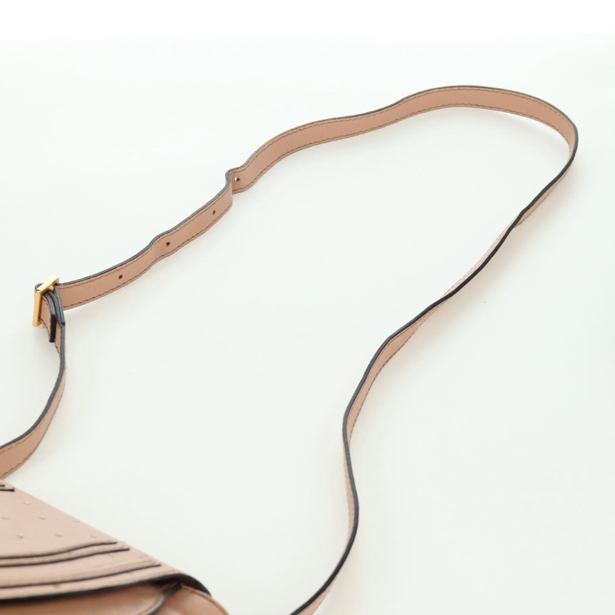 Chloe Marcie Shoulder Bag Leather Pink Gold Auth bs33470V