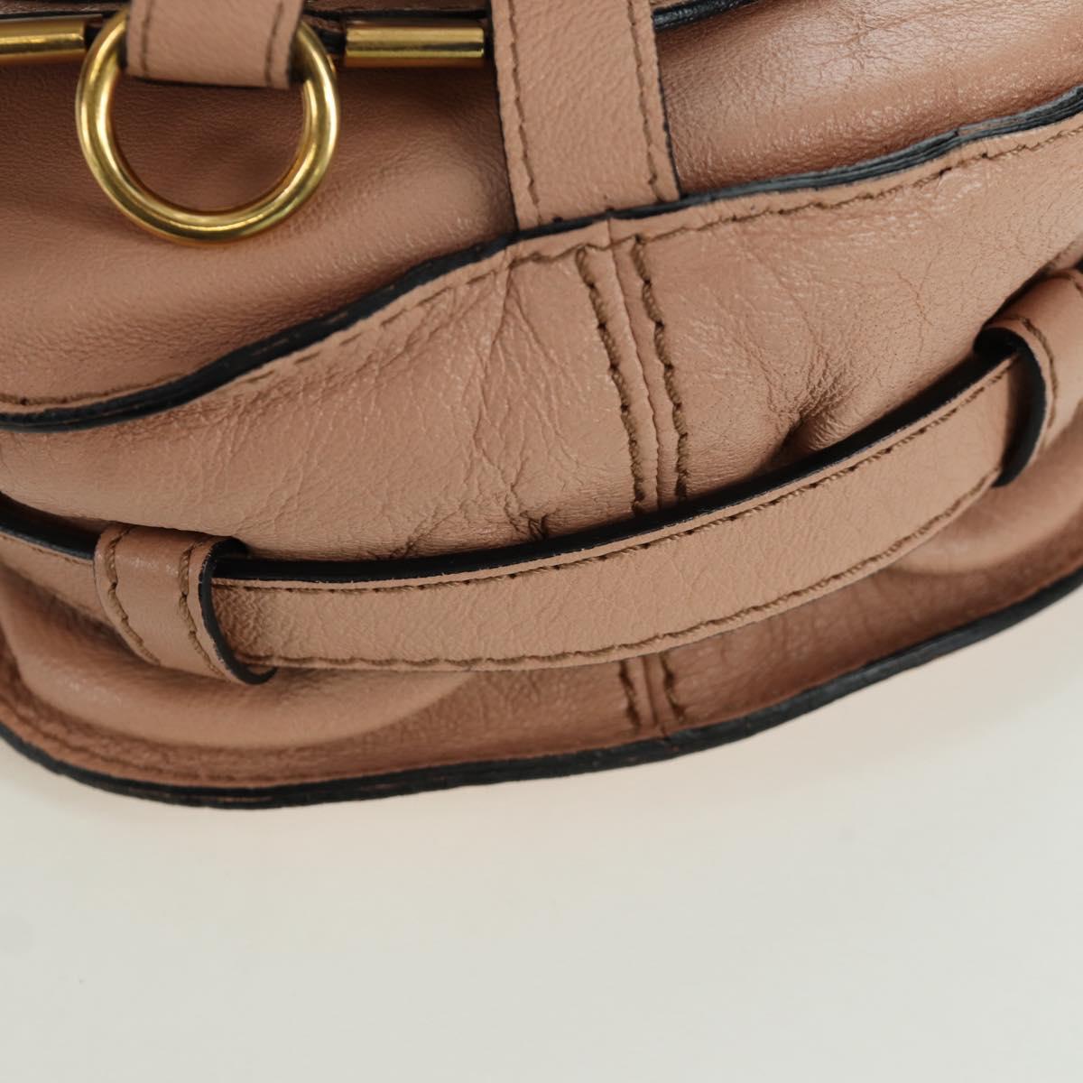 Chloe Marcie Shoulder Bag Leather Pink Gold Auth bs33470V