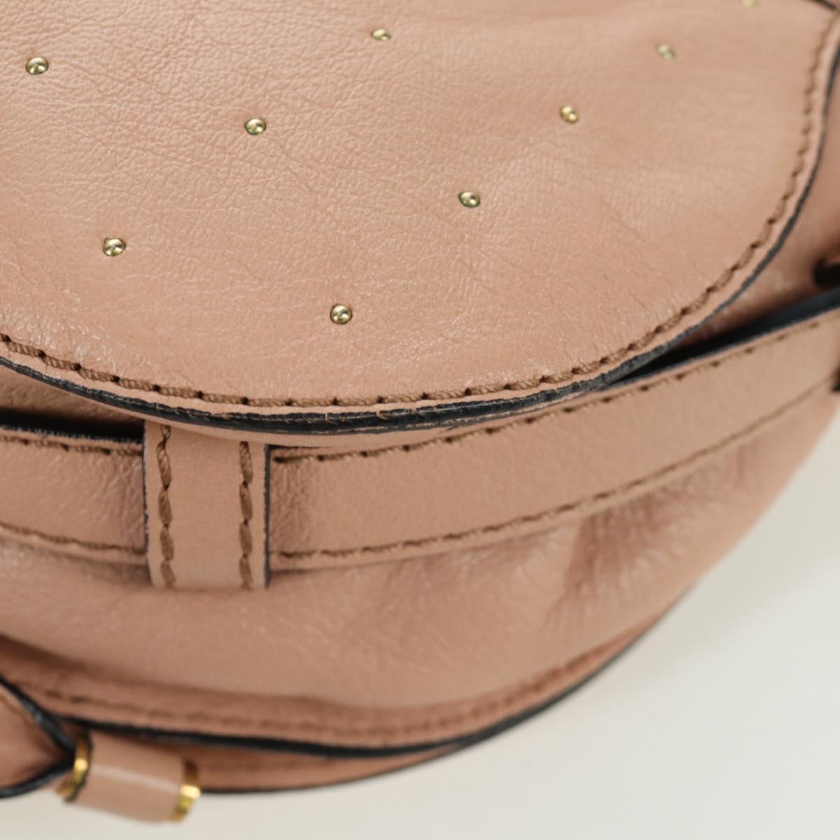 Chloe Marcie Shoulder Bag Leather Pink Gold Auth bs33470V