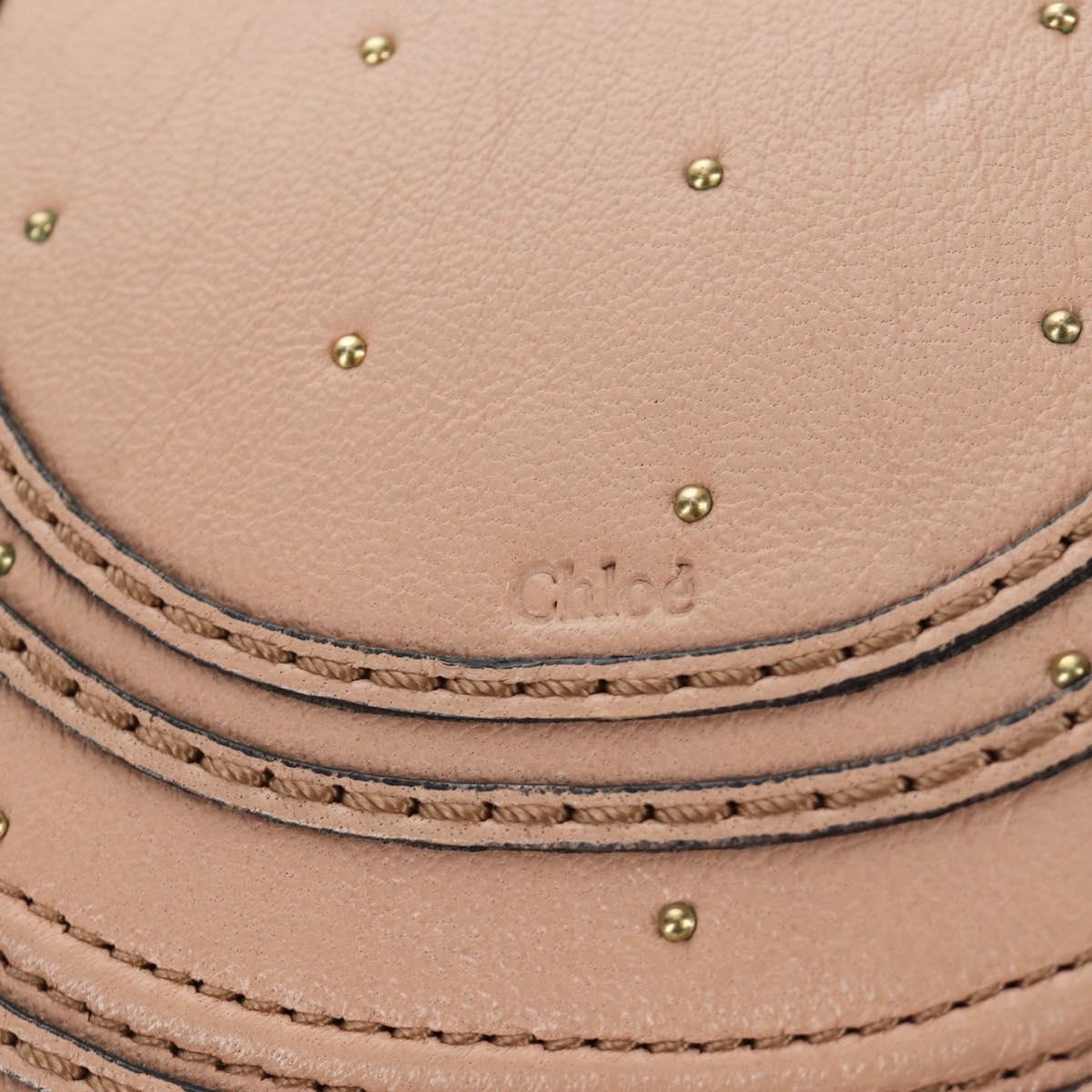 Chloe Marcie Shoulder Bag Leather Pink Gold Auth bs33470V