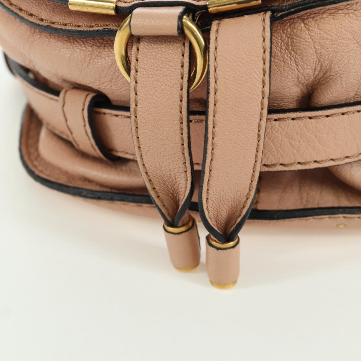 Chloe Marcie Shoulder Bag Leather Pink Gold Auth bs33470V