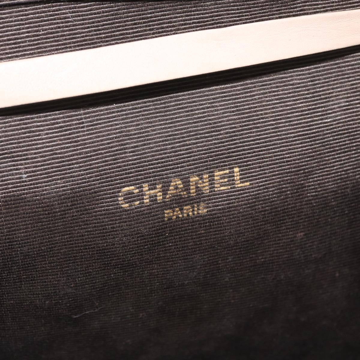 CHANEL Matelasse Chain Shoulder Bag Lamb Skin Beige Gold CC Auth bs33475
