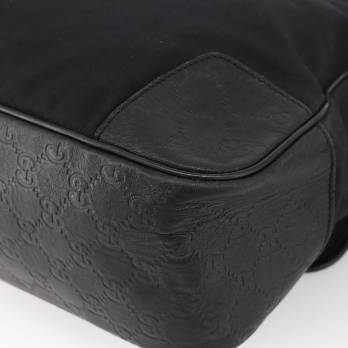 GUCCI Guccissima Shoulder Bag Canvas Black Silver 162410 Auth bs33484