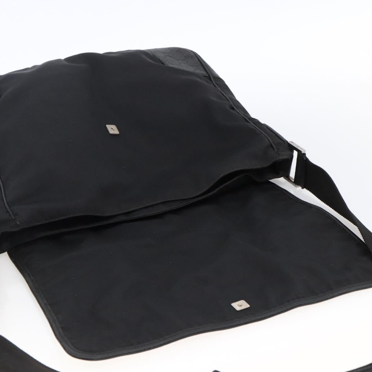 GUCCI Guccissima Shoulder Bag Canvas Black Silver 162410 Auth bs33484