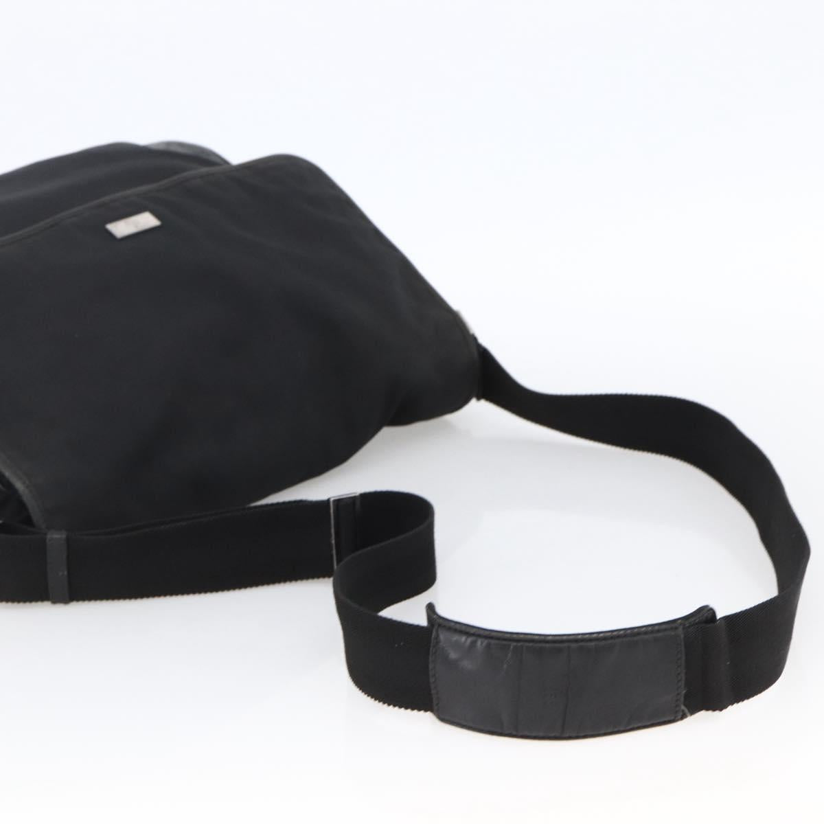 GUCCI Guccissima Shoulder Bag Canvas Black Silver 162410 Auth bs33484