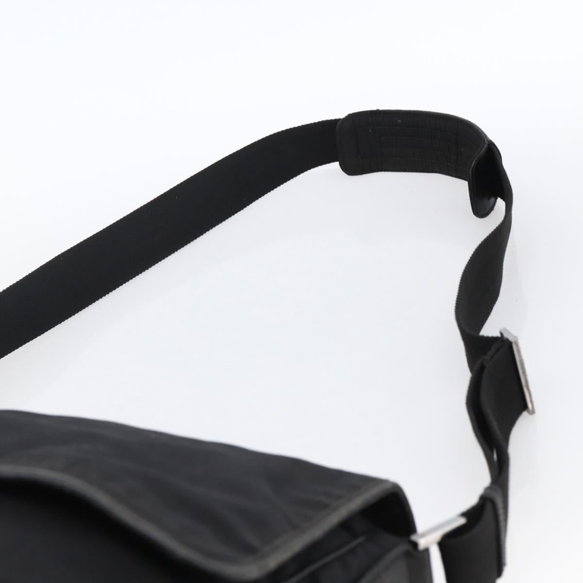 GUCCI Guccissima Shoulder Bag Canvas Black Silver 162410 Auth bs33484