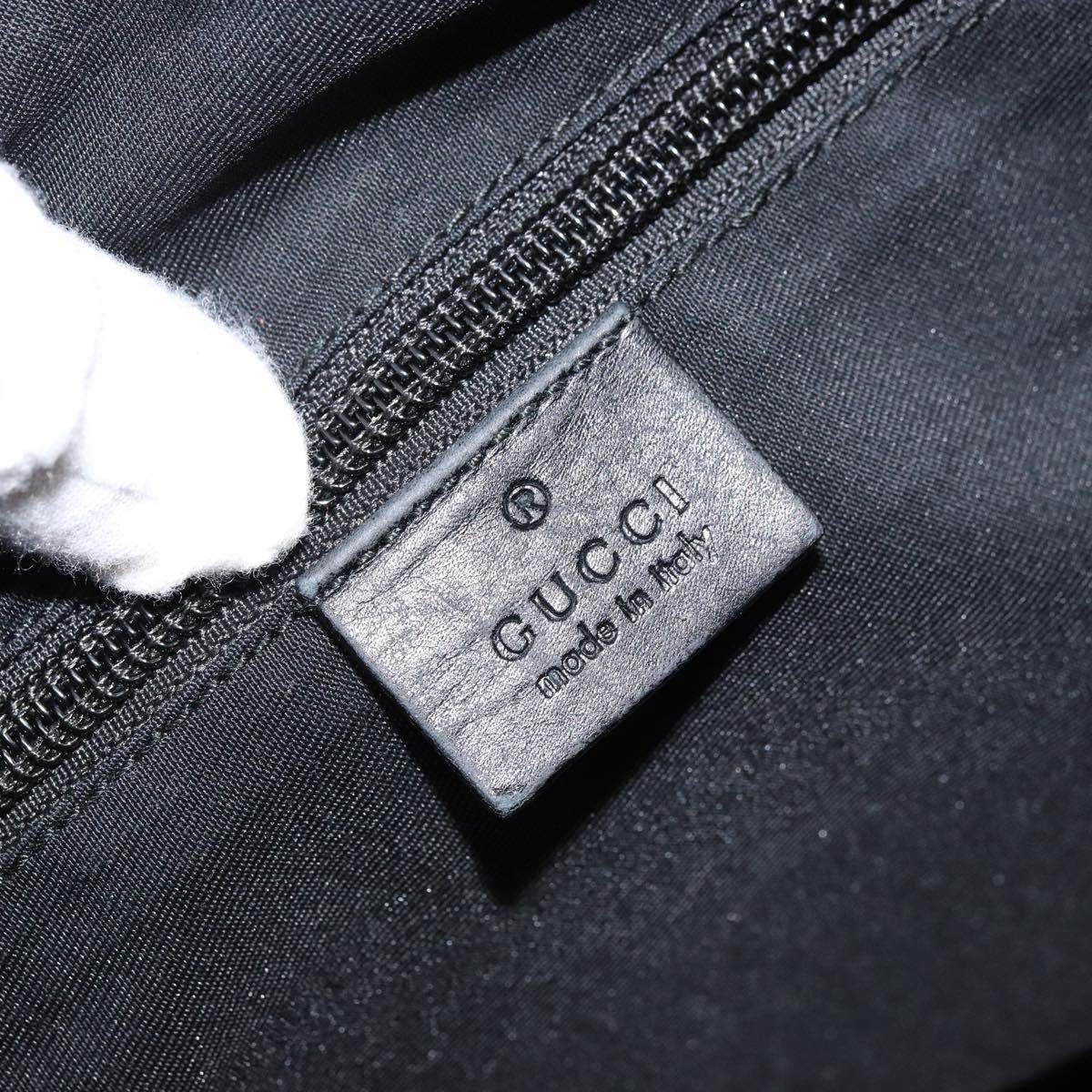 GUCCI GG Canvas Shoulder Bag Black Silver 145857 Auth bs33485