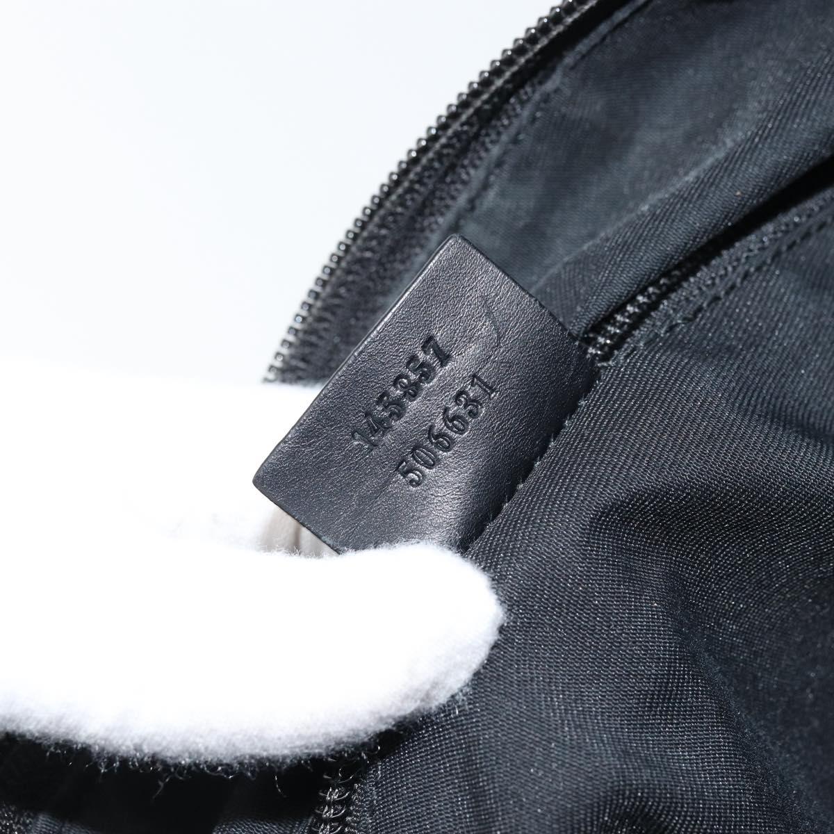 GUCCI GG Canvas Shoulder Bag Black Silver 145857 Auth bs33485