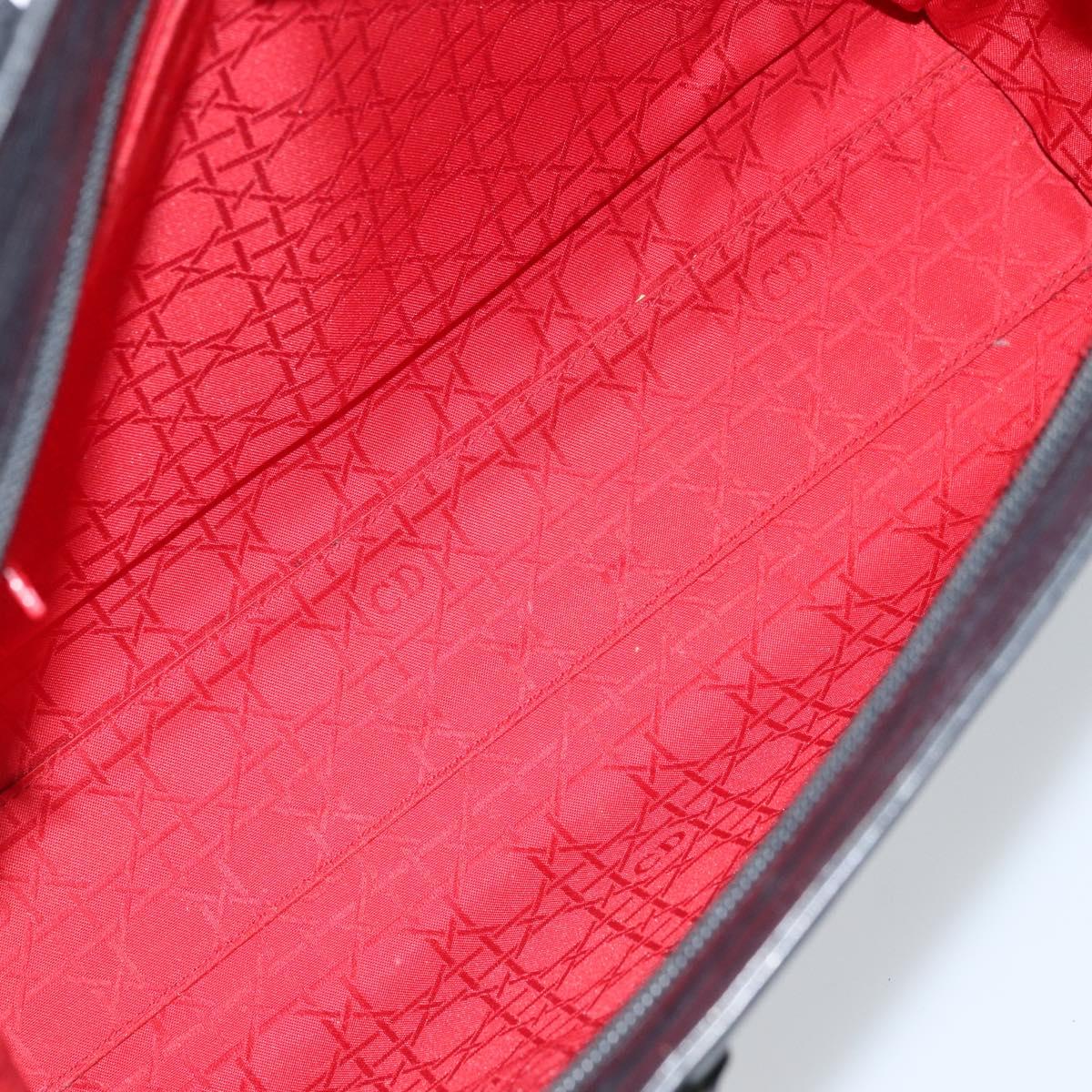 Christian Dior Tote Bag Leather Black Silver Auth bs33488