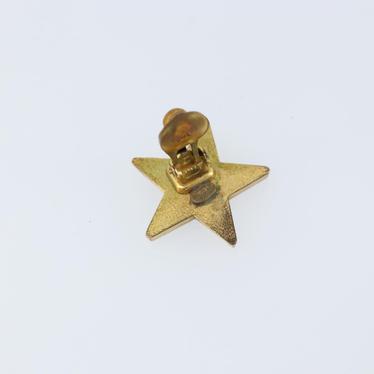 CHANEL Earring metal Gold Tone CC Auth bs33491
