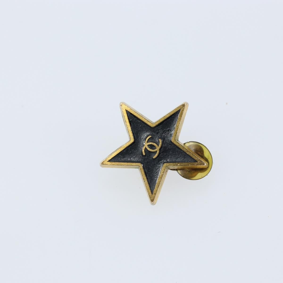 CHANEL Earring metal Gold Tone CC Auth bs33491
