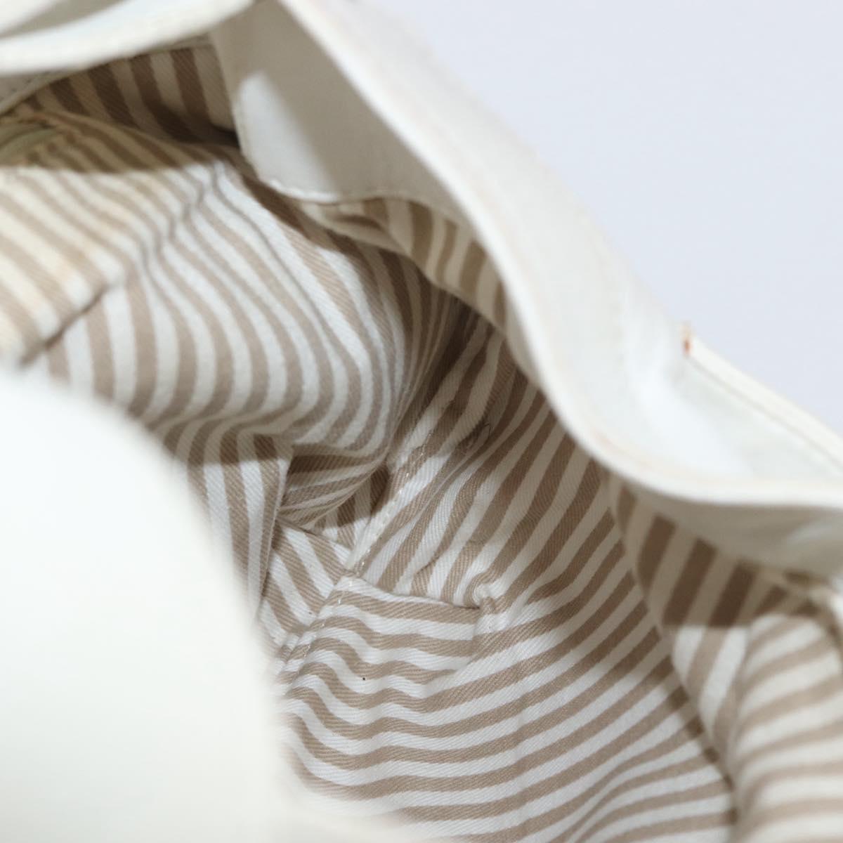 LOEWE Shoulder Bag Leather White Silver Auth bs33492