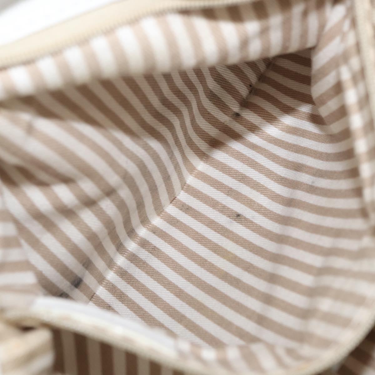 LOEWE Shoulder Bag Leather White Silver Auth bs33492