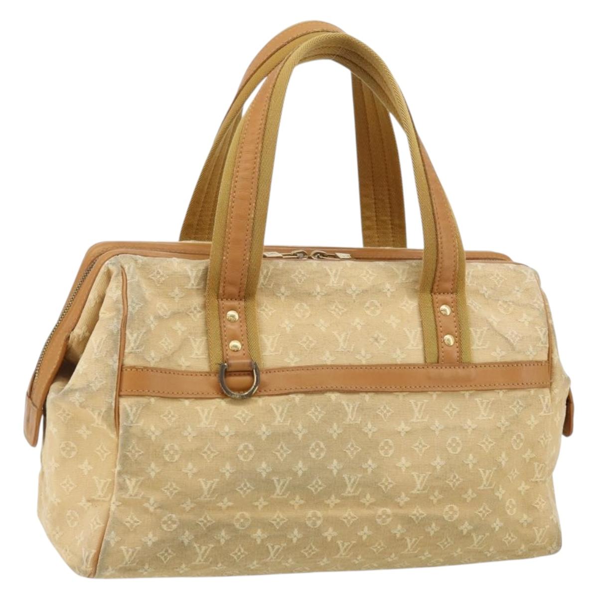 LOUIS VUITTON Monogram Mini Josephine GM Hand Bag Beige M92310 LV Auth bs33498