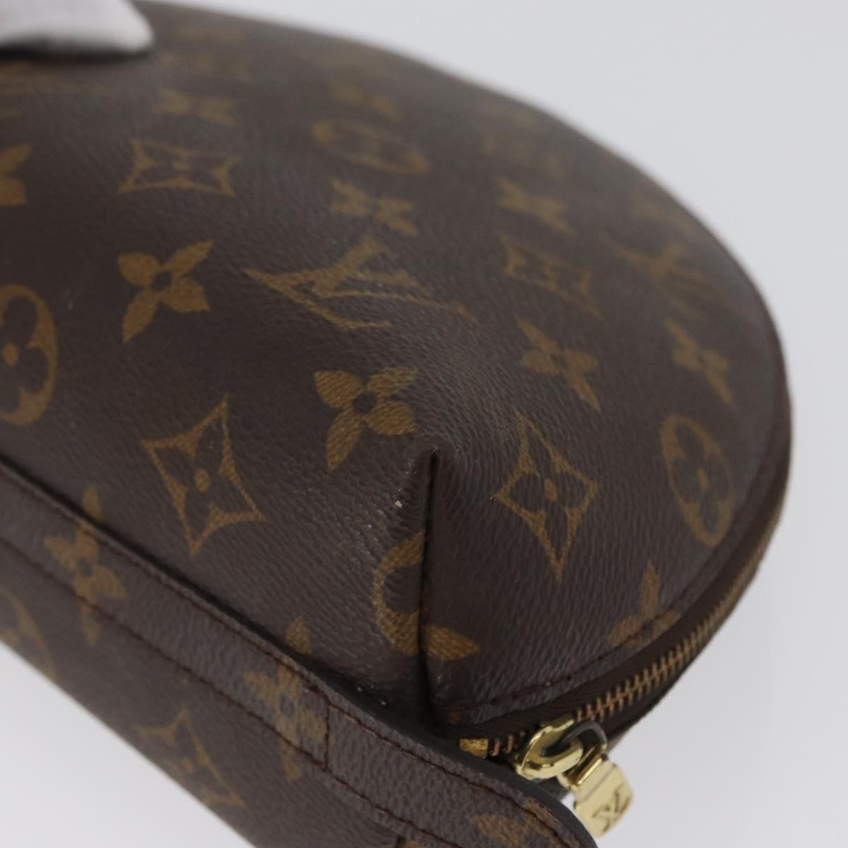 LOUIS VUITTON Monogram Trousse Demi Ronde Cosmetic Pouch M47520 LV Auth bs33503