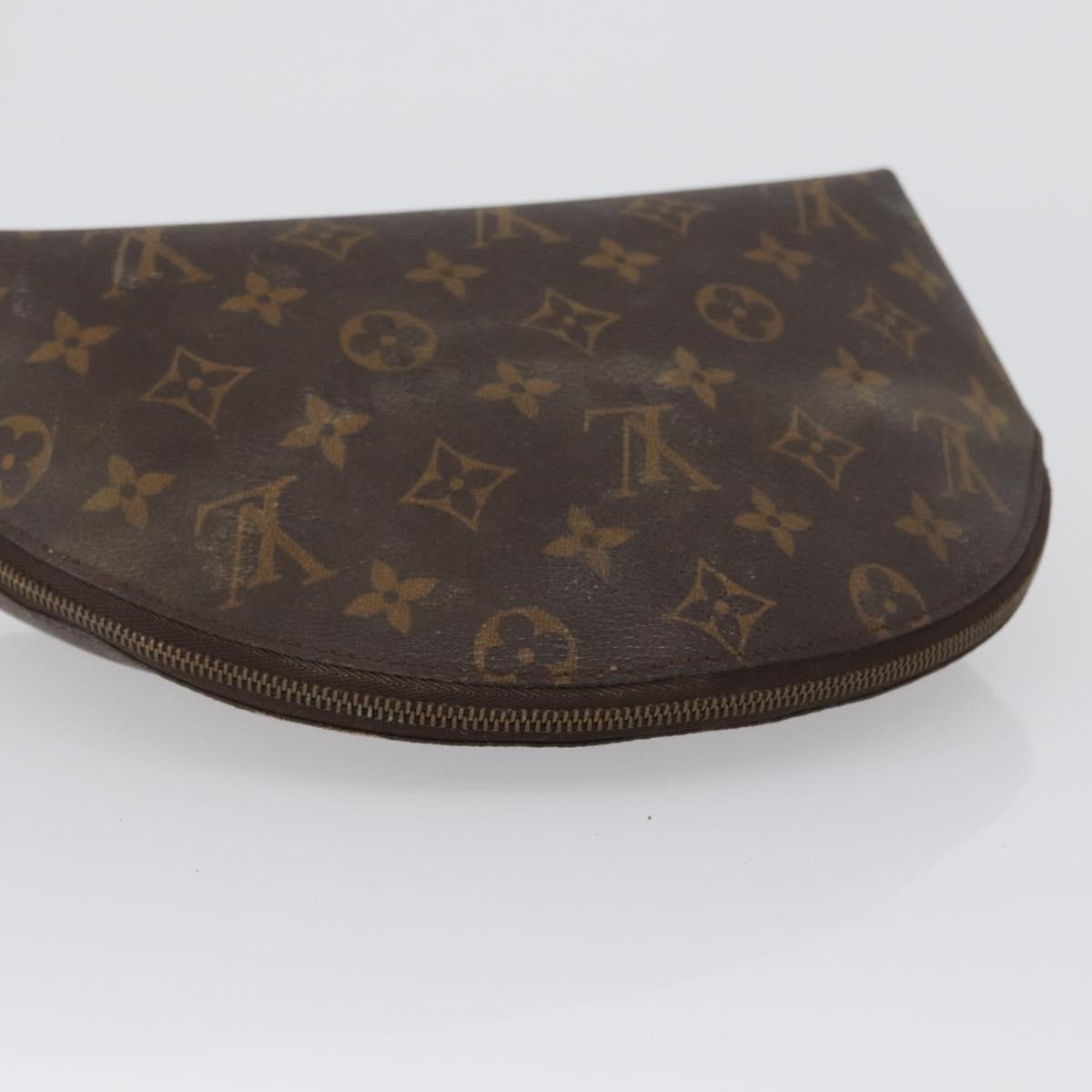 LOUIS VUITTON Monogram Trousse Demi Ronde Cosmetic Pouch M47520 LV Auth bs33503