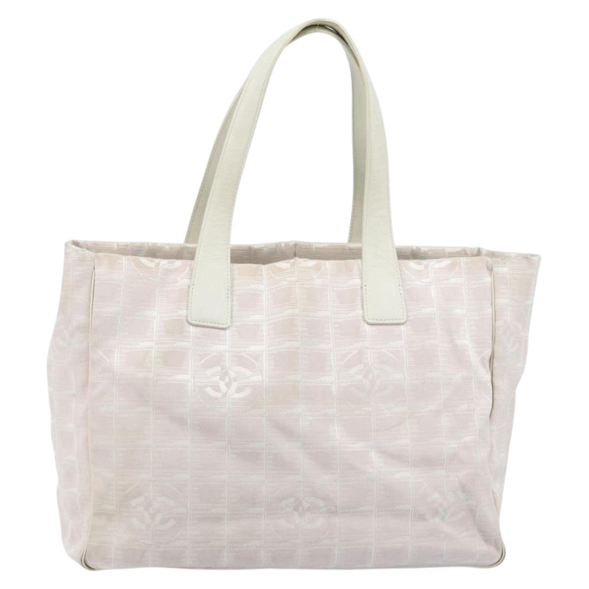 CHANEL New Travel line Tote Bag Nylon Pink Gold CC Auth bs33506