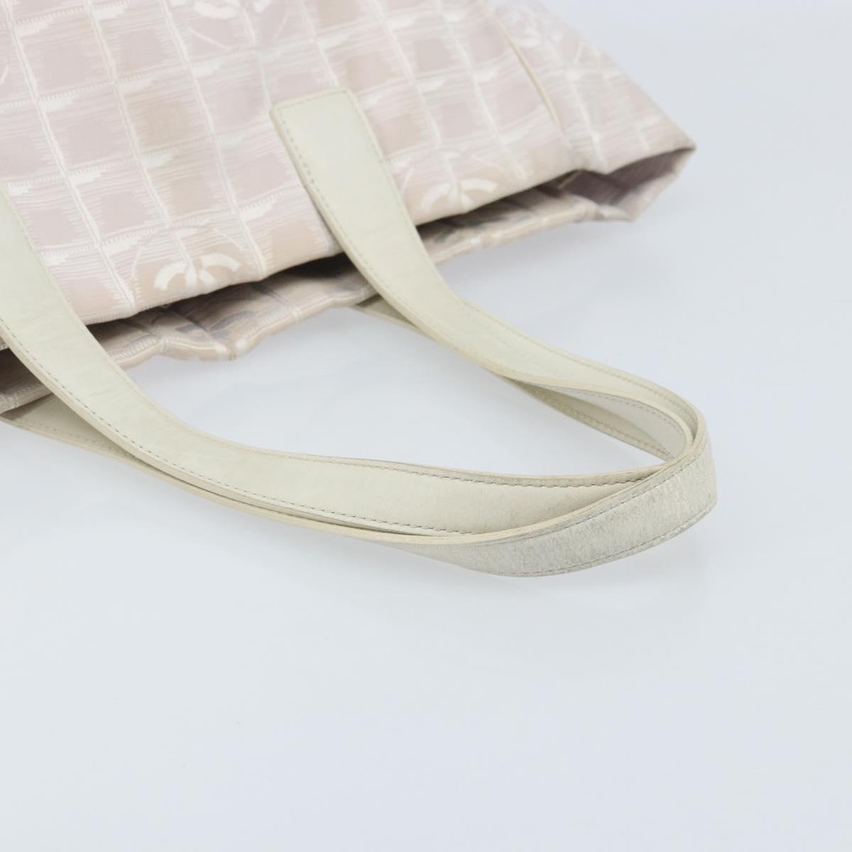 CHANEL New Travel line Tote Bag Nylon Pink Gold CC Auth bs33506