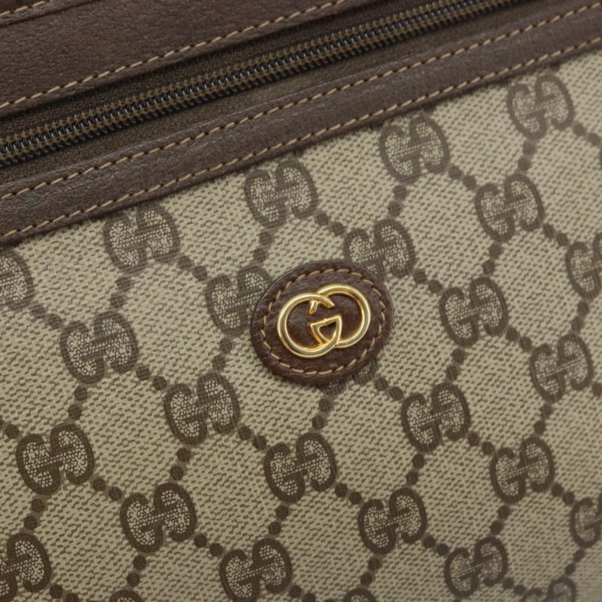 GUCCI GG Supreme Clutch Bag PVC Beige Gold 014 115 6063 4023 Auth bs33517
