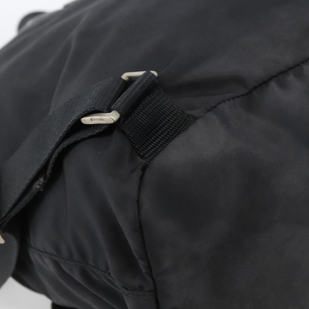 PRADA Backpack Nylon Silver Black Auth bs33518