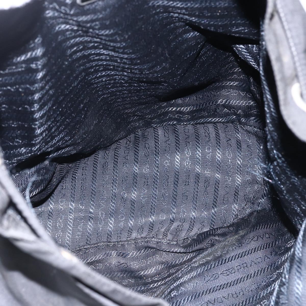 PRADA Backpack Nylon Silver Black Auth bs33518