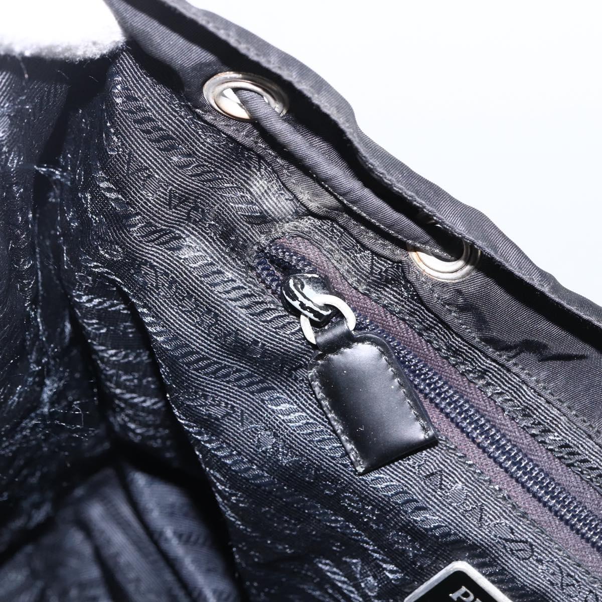 PRADA Backpack Nylon Silver Black Auth bs33518
