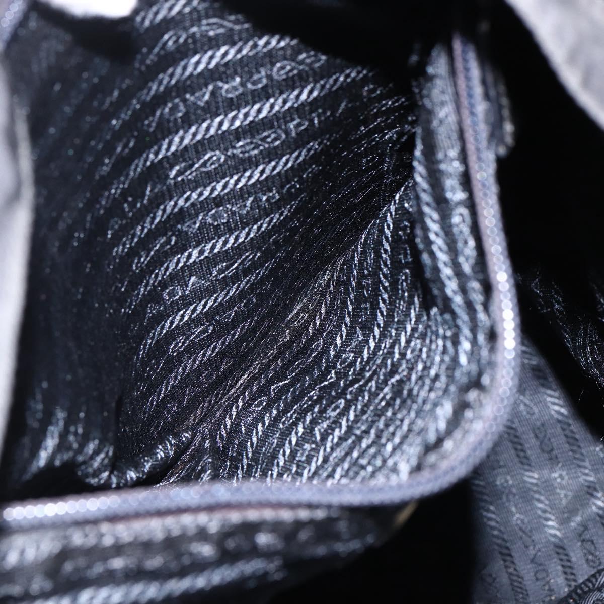 PRADA Backpack Nylon Silver Black Auth bs33518