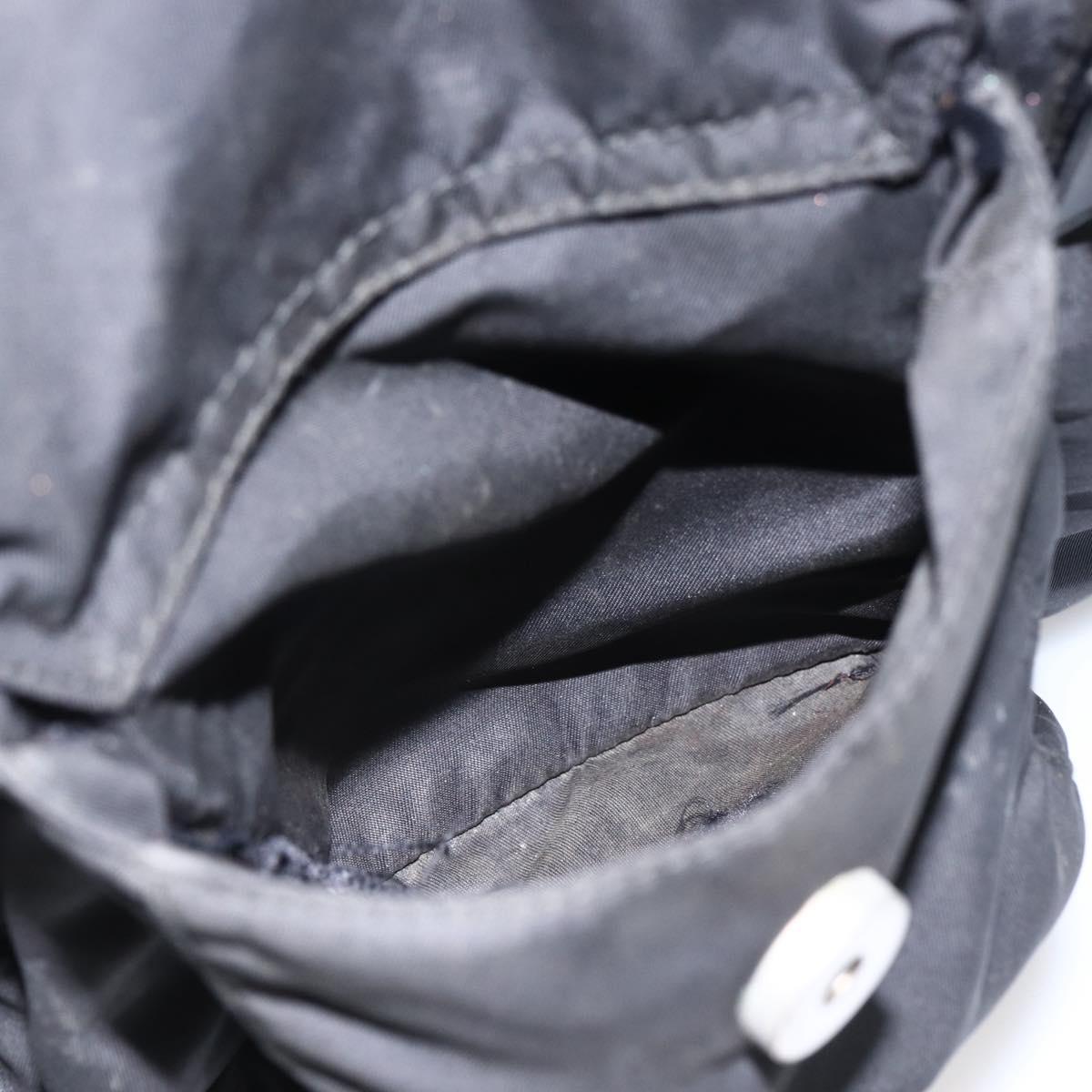 PRADA Backpack Nylon Silver Black Auth bs33518