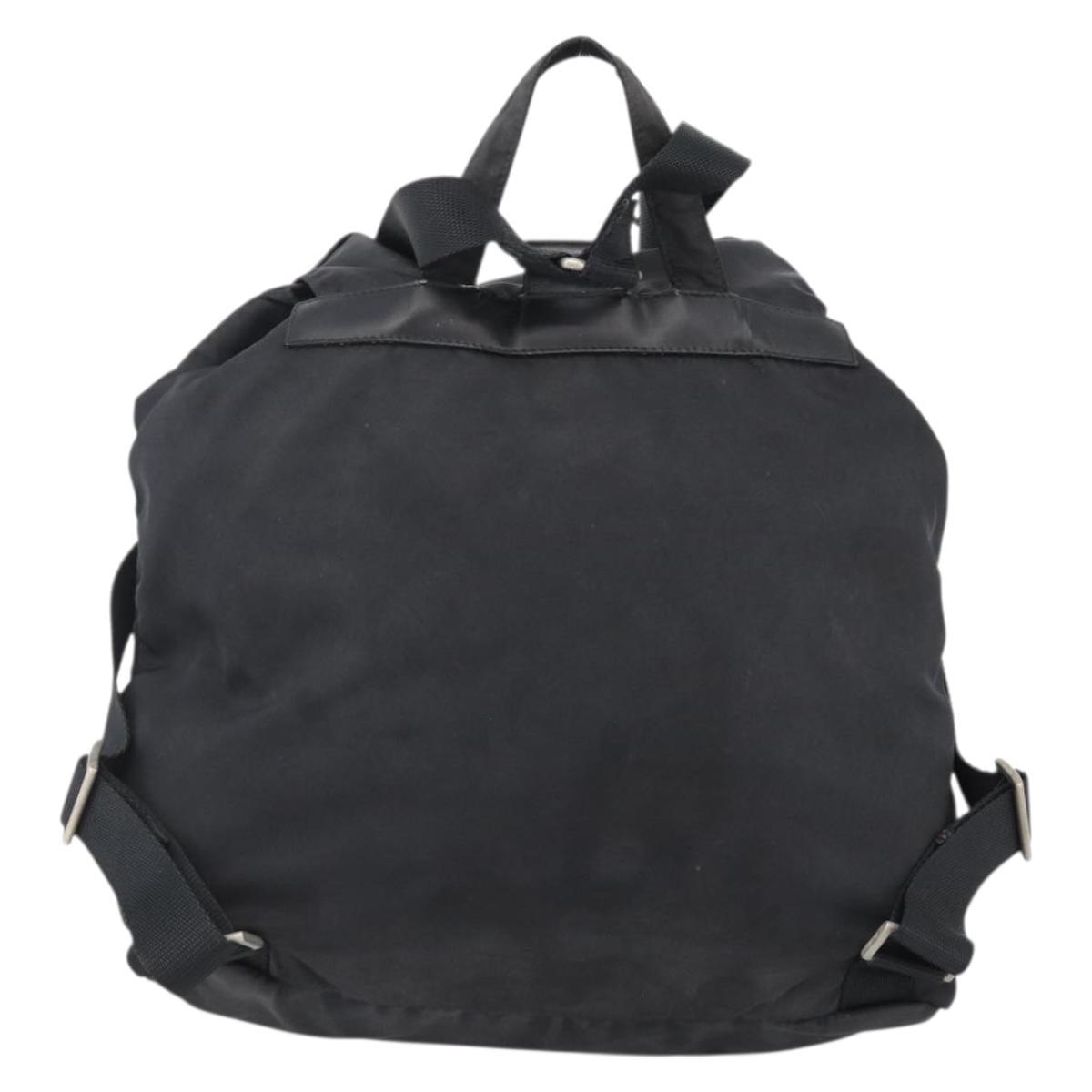 PRADA Backpack Nylon Silver Black Auth bs33518