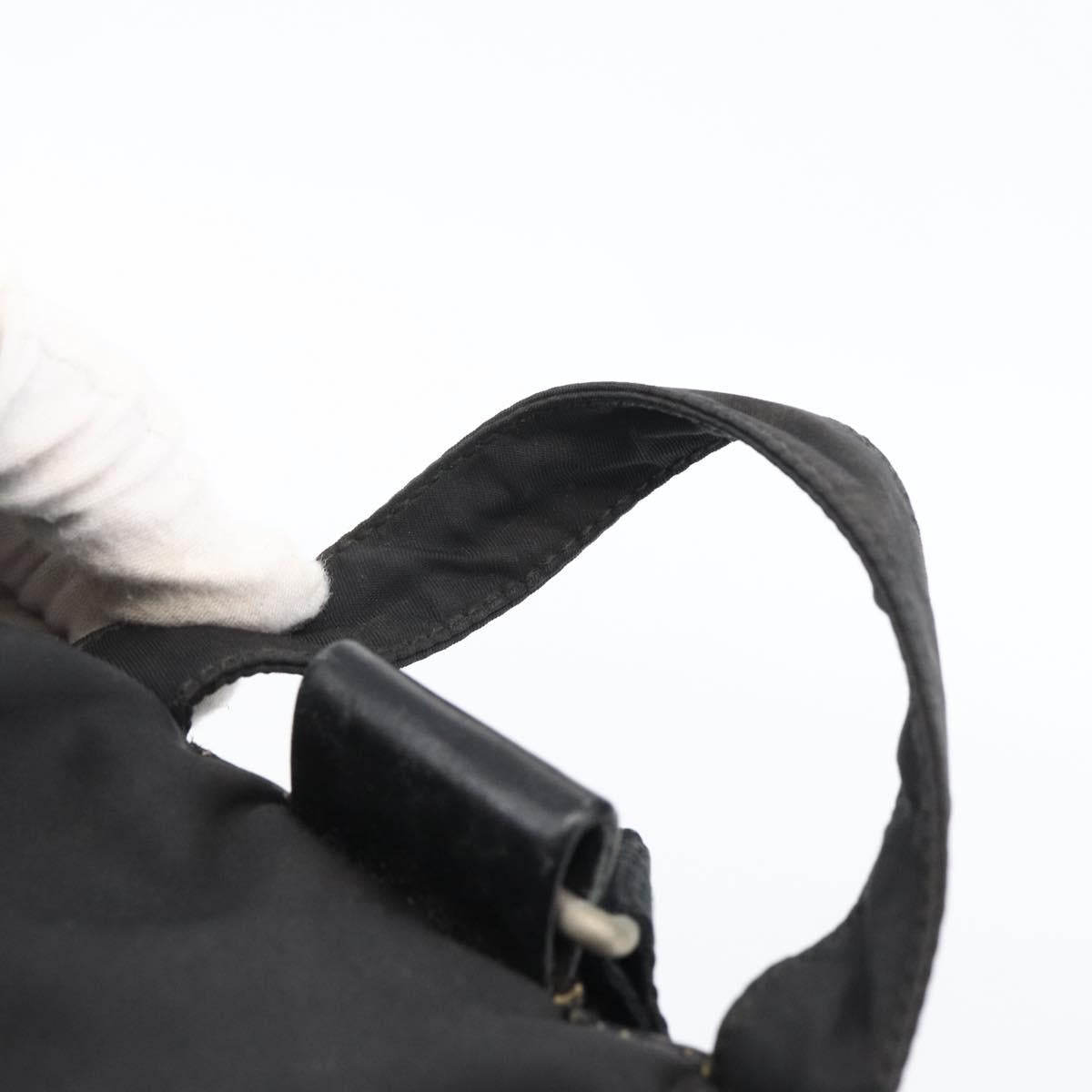 PRADA Backpack Nylon Silver Black Auth bs33518