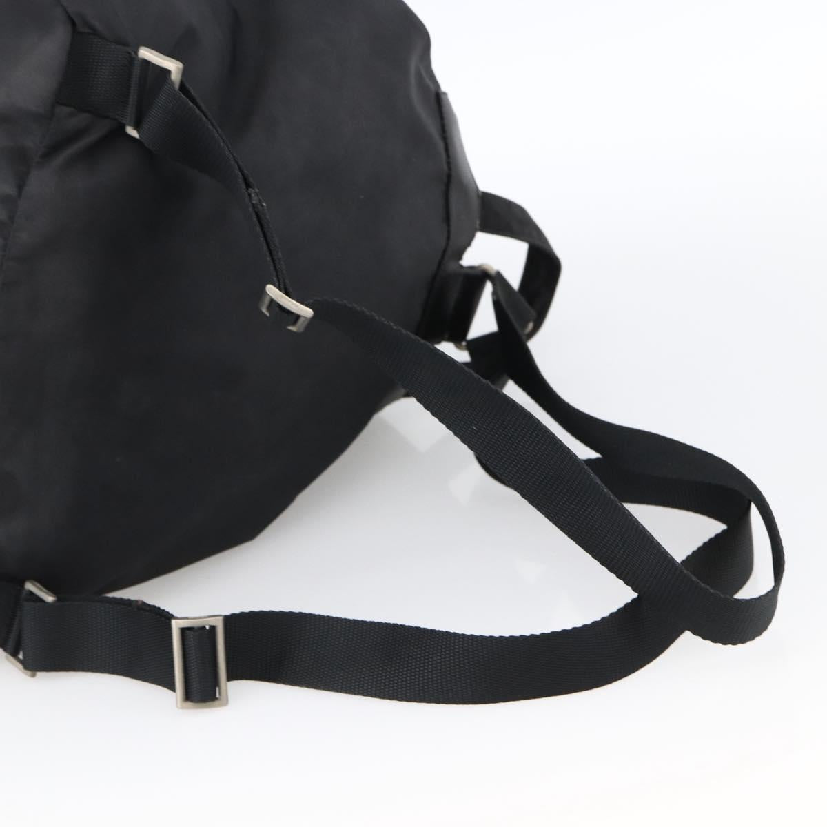 PRADA Backpack Nylon Silver Black Auth bs33518