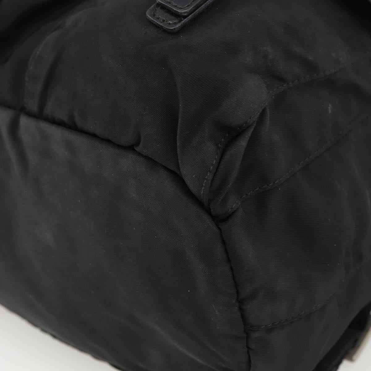 PRADA Backpack Nylon Silver Black Auth bs33519